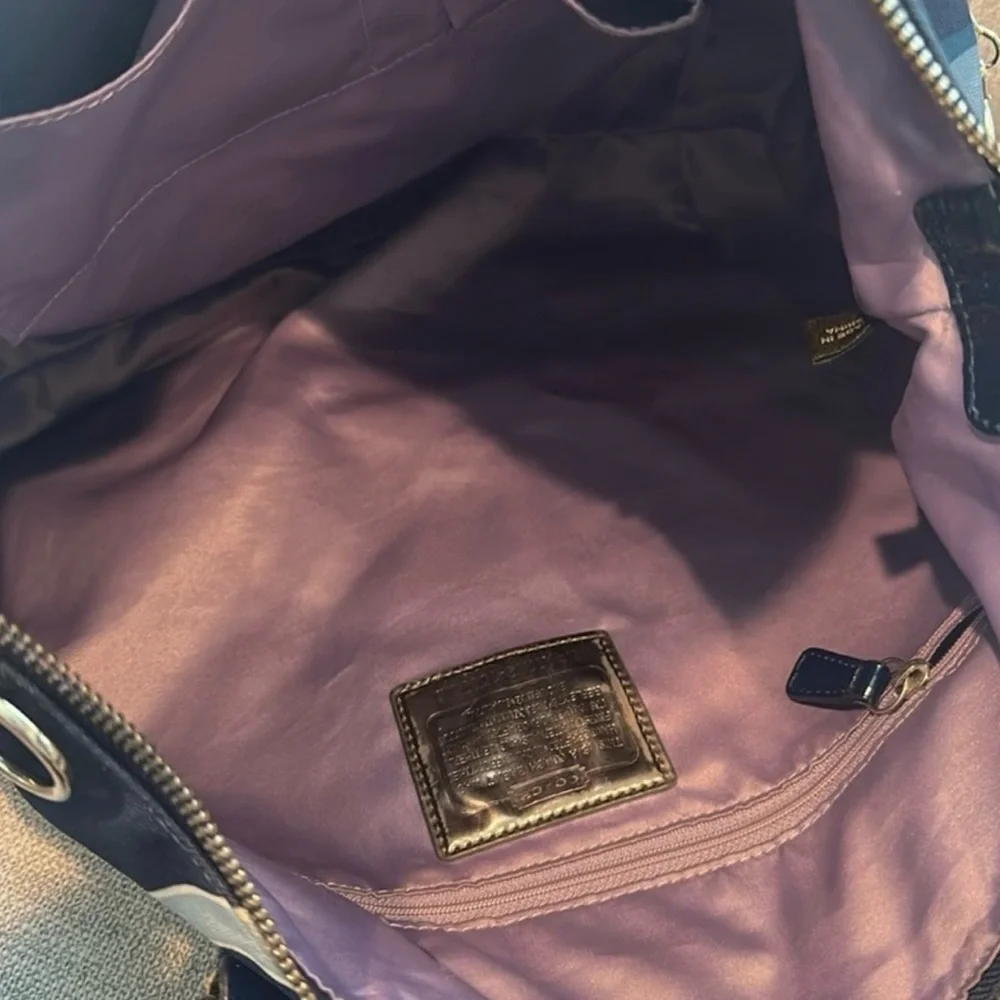 Coach Poppy Signature Graphic Tote in Denim and Cream - Picture 3 of 9